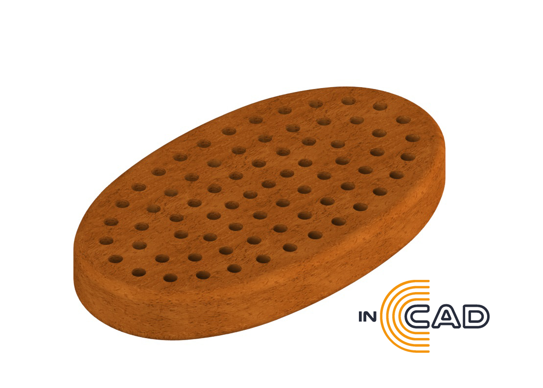 3Д-модель деревянной овальной щётки для массажа, портфолио