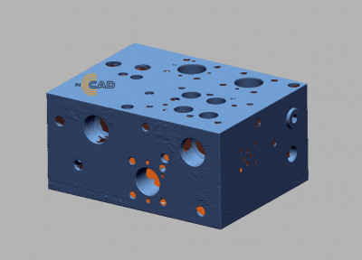 Материалы сканирования гидравлического блока - модель в stl