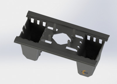 3D модель детали промышленного автомата. Вид сзади.