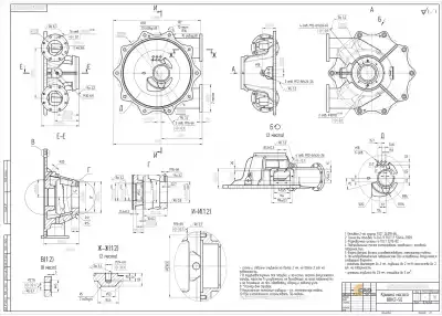 чертеж крышки насоса