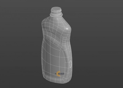 твердотельная 3д модель пластиковой бутылки