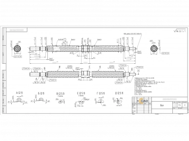 чертеж винта (вала) после реверс-инжиниринга